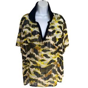 FIORELLA RUBINO Abstract Print Tunic Shirt Size L